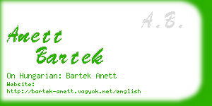 anett bartek business card
